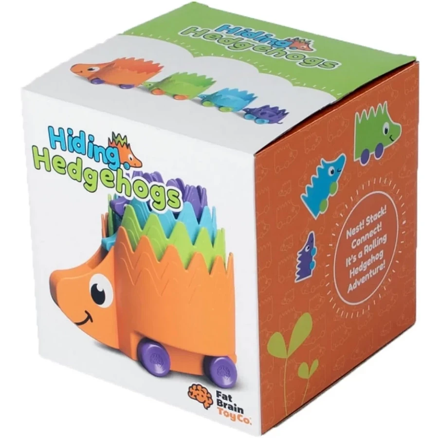 Игрушка-каталка FAT BRAIN TOYS Пирамидка на колесах Ежики Hiding Hedgehogs (F223ML) Подвижные игрушки игрушка-каталка