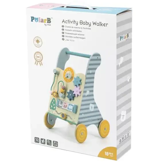 Ходунки-каталка POLARB Viga Toys з бізібордом (44028) Вік від 1.5 років