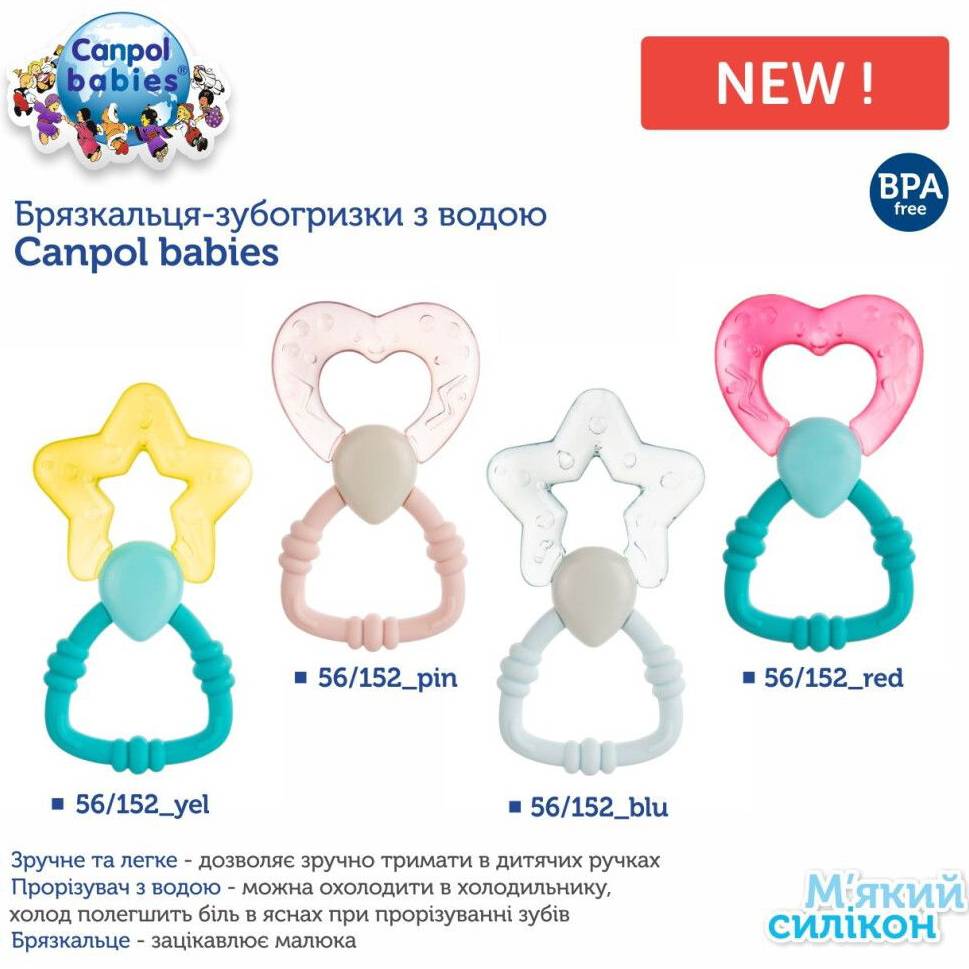 Брязкальце-зубогризка CANPOL BABIES з водою Чарівна паличка блакитна (56/152_blu) Розвиваючі іграшки, центри, крісла брязкальце-гризун