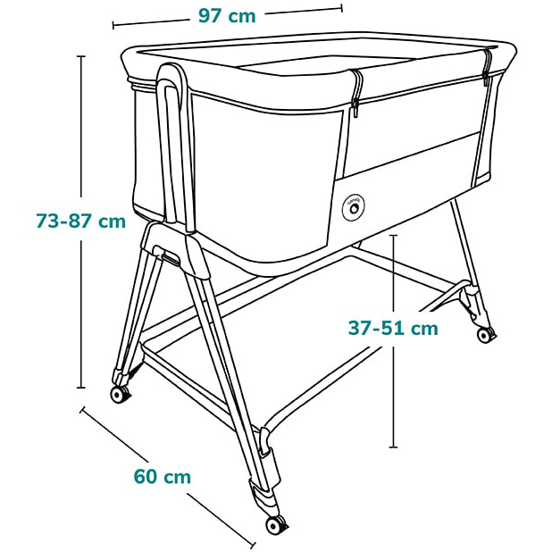 Зображення Ліжечко приставне LIONELO Luna Grey Concrete 2 в 1 (LO-LUNA GREY CONCRETE)