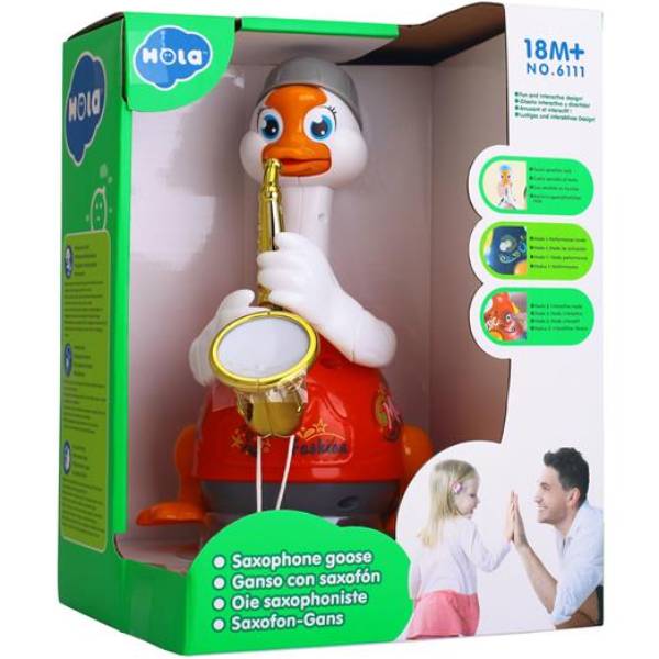 Музыкальная игрушка Hola Toys Гусь-саксофонист Red (6111-red) Игрушки с подсветкой, звуком интерактивная игрушка