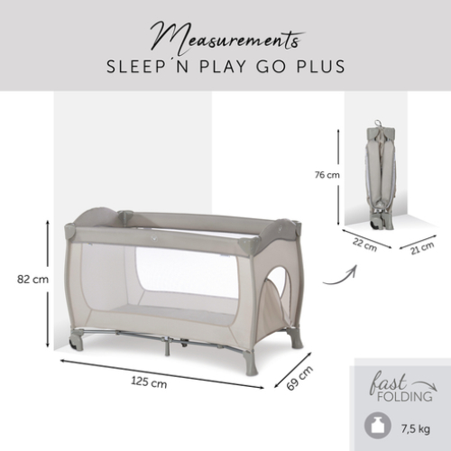 Манеж HAUCK Sleep N Play Go Plus Beige (60082-5) Товары для малышей манеж