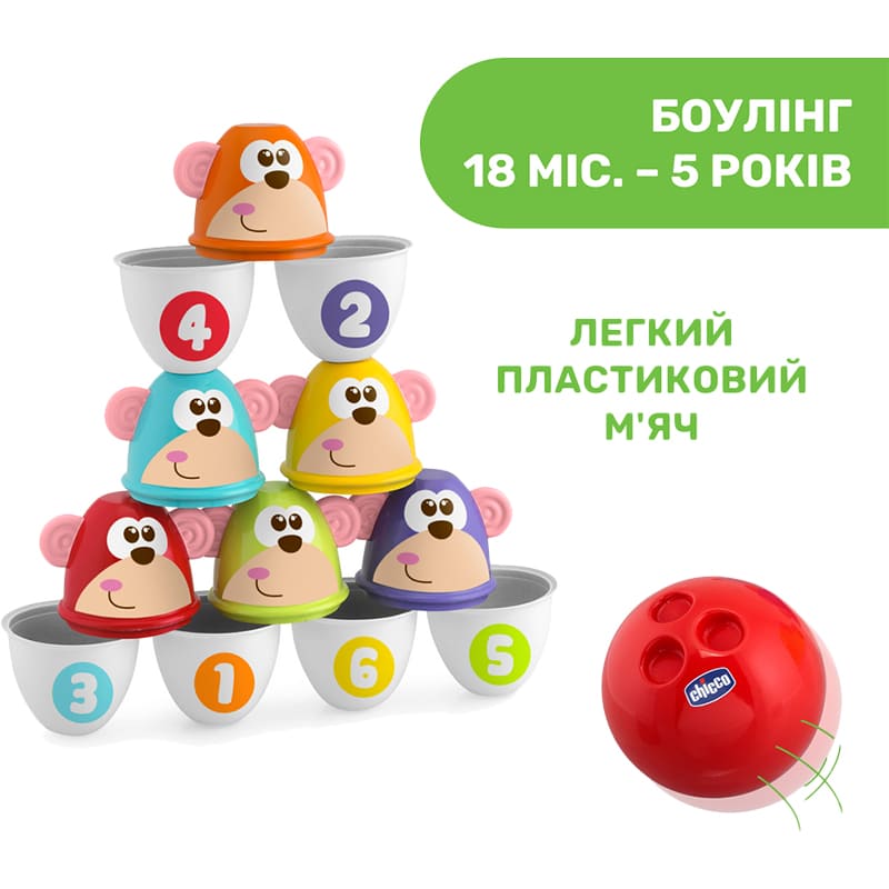 Боулинг CHICCO Страйк обезьяны (05228.00) В интернет магазине Боулинг CHICCO Страйк обезьяны (05228.00)