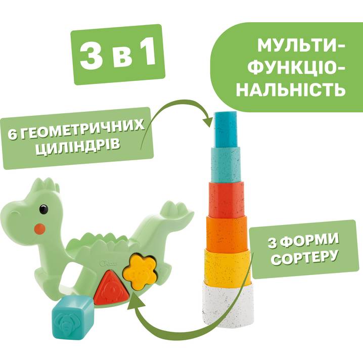 Сортер CHICCO 2-в-1 Eco+ Балансирующий динозавр (10499.10) Заказать Сортер CHICCO 2-в-1 Eco+ Балансирующий динозавр (10499.10)