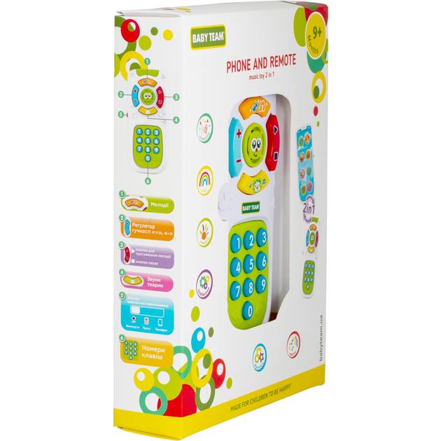 Внешний вид Интерактивная игрушка Baby Team 2 в 1 Телефон и пульт (8652)