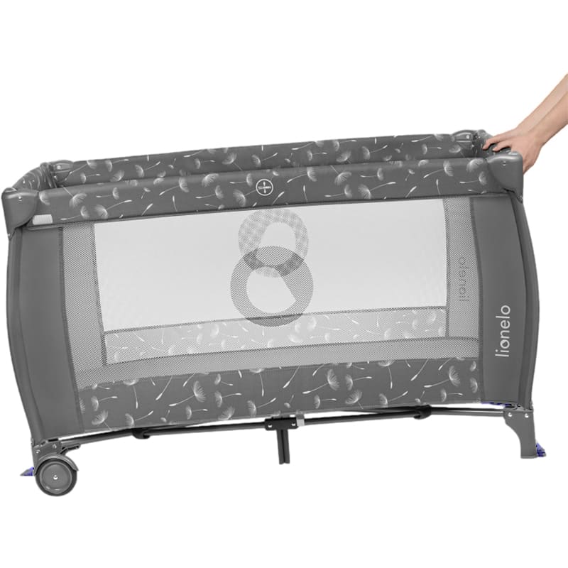 Зовнішній вигляд Манеж-ліжечко LIONELO Sven Plus Grey Concrete Grey (LO-SVEN PLUS GREY CONCRETE)