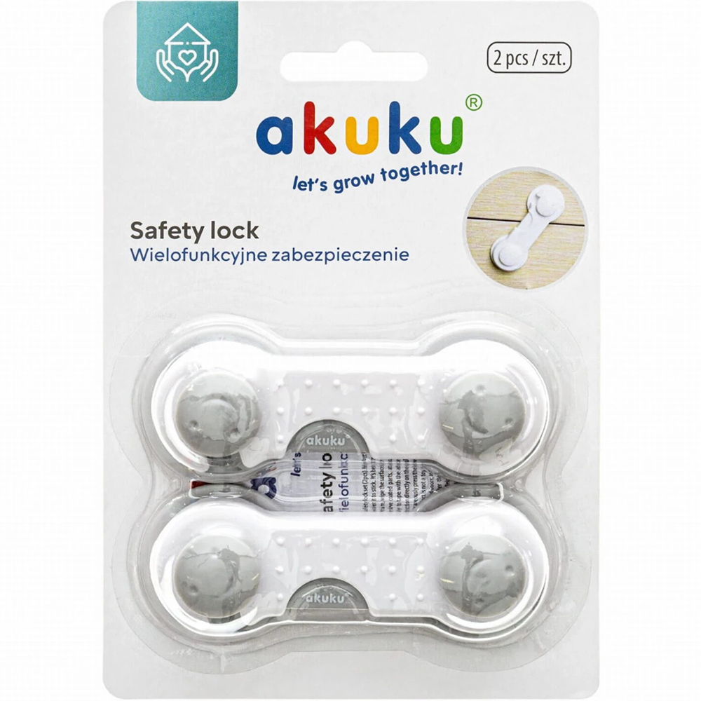 Замок-блокиратор AKUKU 2 шт Grey (A0649) Товары для малышей безопасный замок 