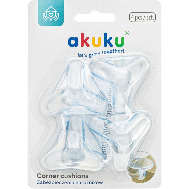 Накладки на кути AKUKU 4 шт (A0652) Додатково захист від гострих кутів меблів; еластичний матеріал; легке встановлення на двосторонній скотч; підходить до будь-яких меблів