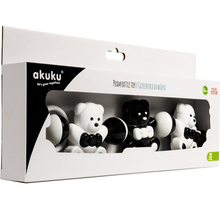 Брязкальце для коляски AKUKU Ведмедики Black/White (A0468)