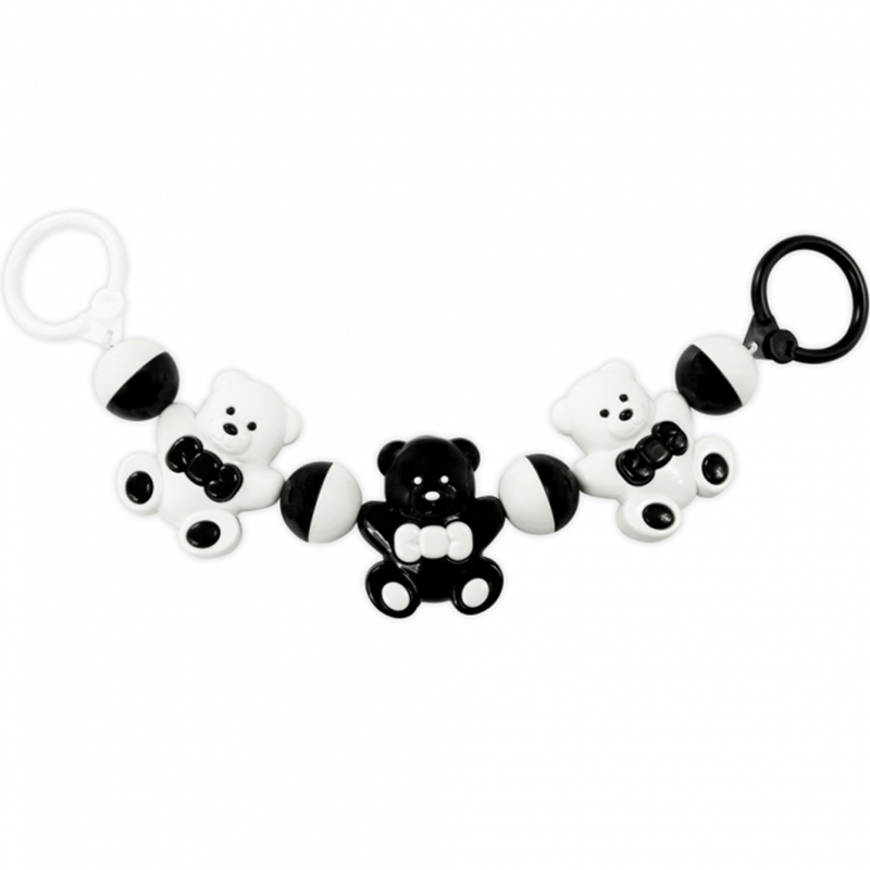 Брязкальце для коляски AKUKU Ведмедики Black/White (A0468)