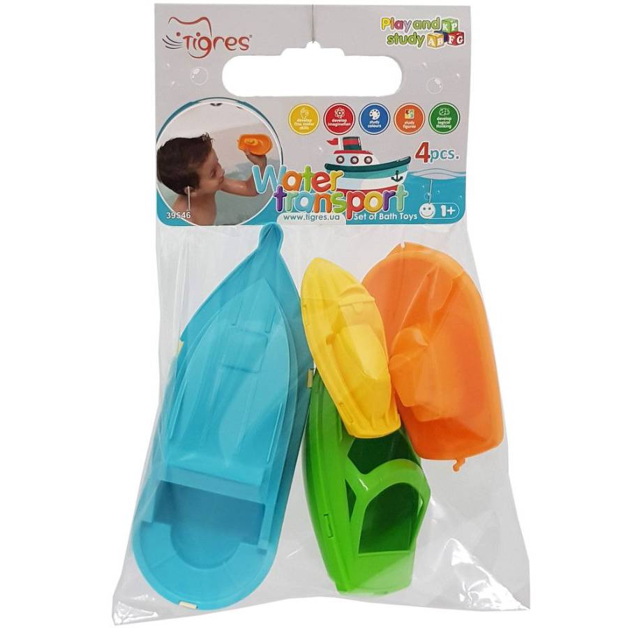 Набір для ванної кімнати TIGRES Водний транспорт 4 шт (39546) Вік від 1 року