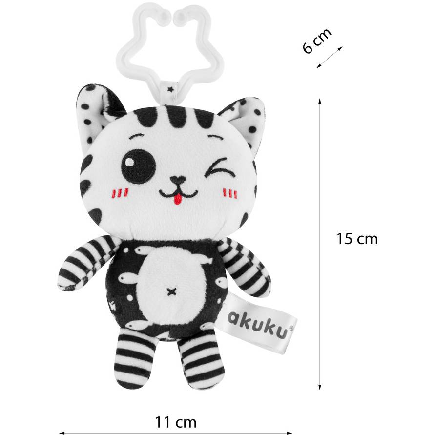 Підвіска AKUKU Котик Black/White (A0658) Іграшка на ліжечко, крісло підвіска