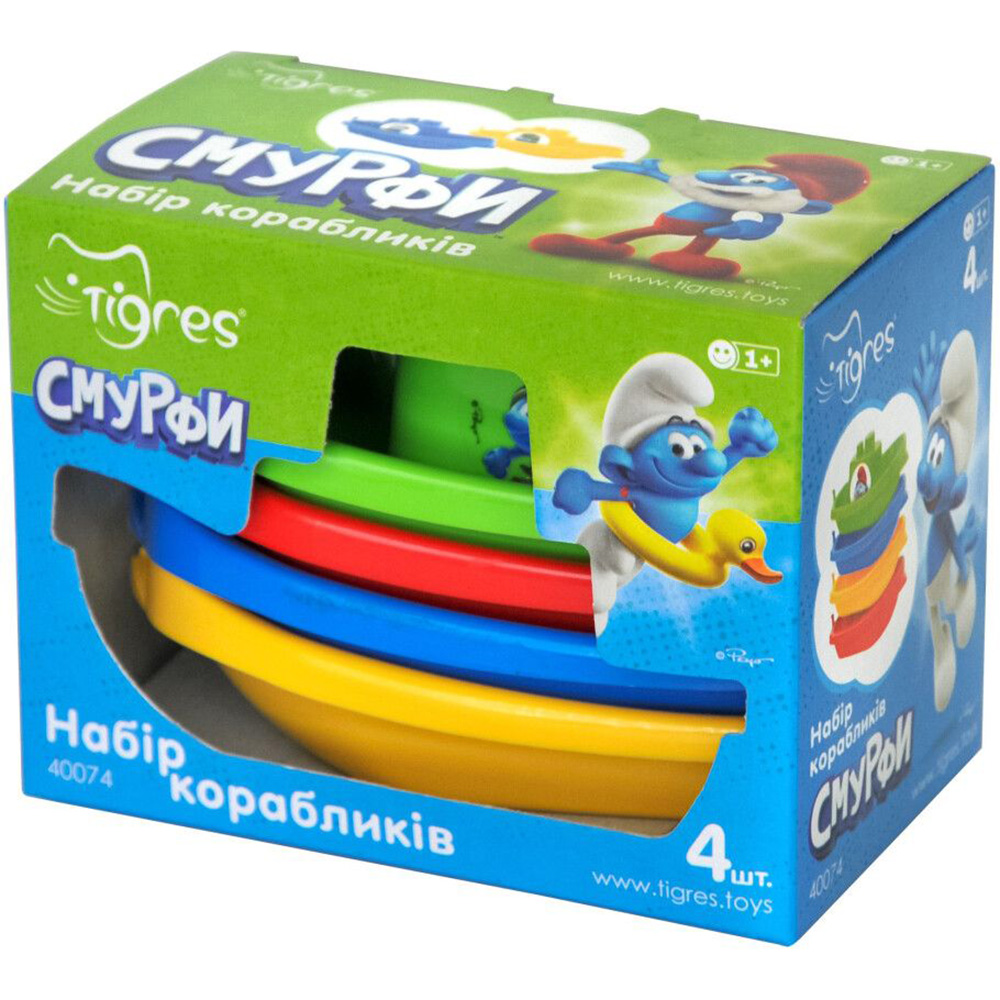 Іграшка для ванної TIGRES Набір корабликів Смурфі 4шт. (40074) Вік від 1 року