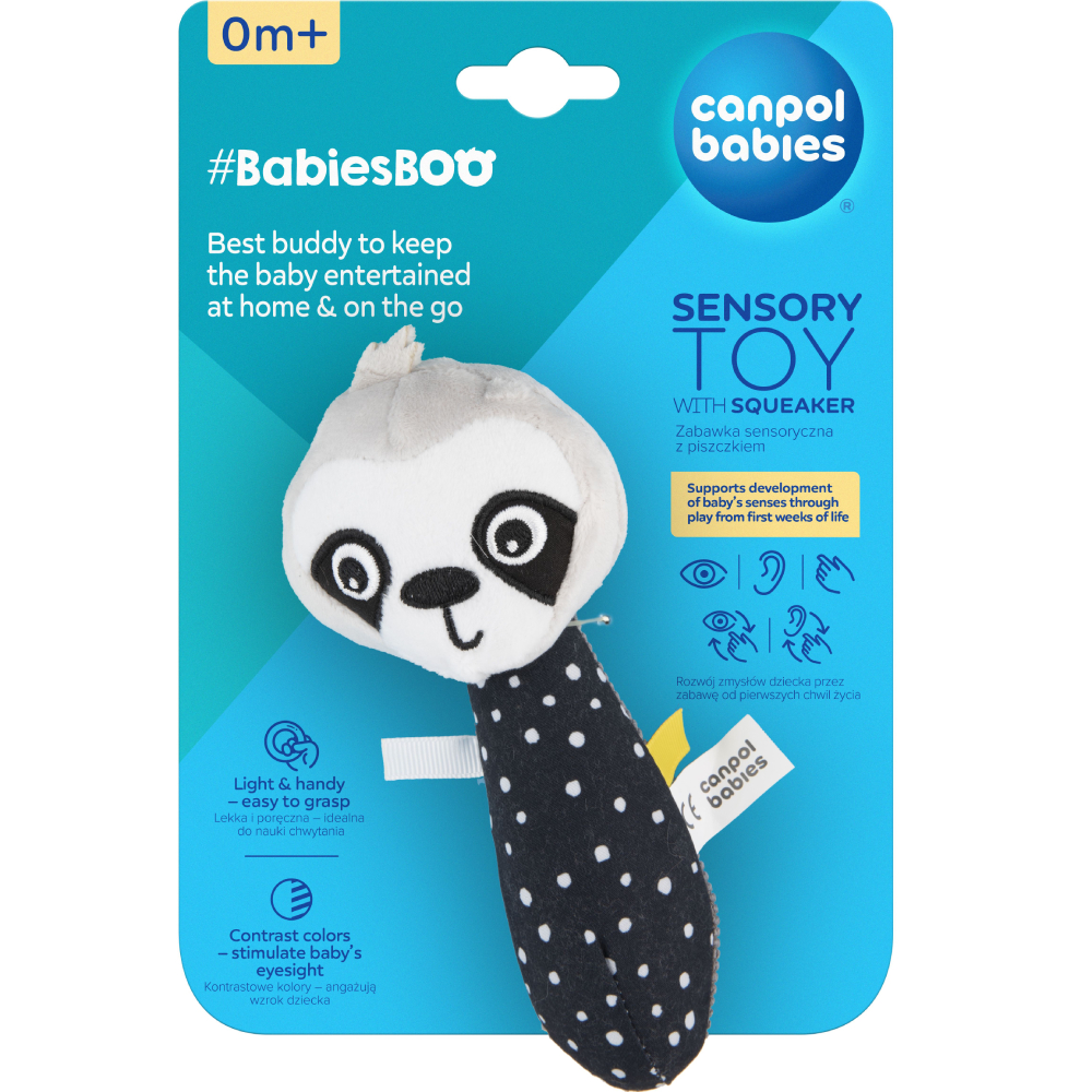 Сенсорна іграшка з пищалкою CANPOL BABIES BabiesBoo Ленивец (68/095_leni) Вік від народження