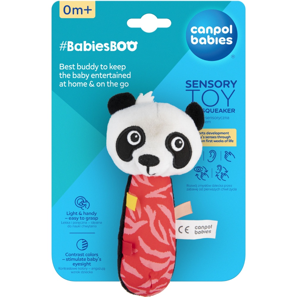 Сенсорна іграшка з піщалкою CANPOL BABIES BabiesBoo Панда (68/095_panda) Вік від народження