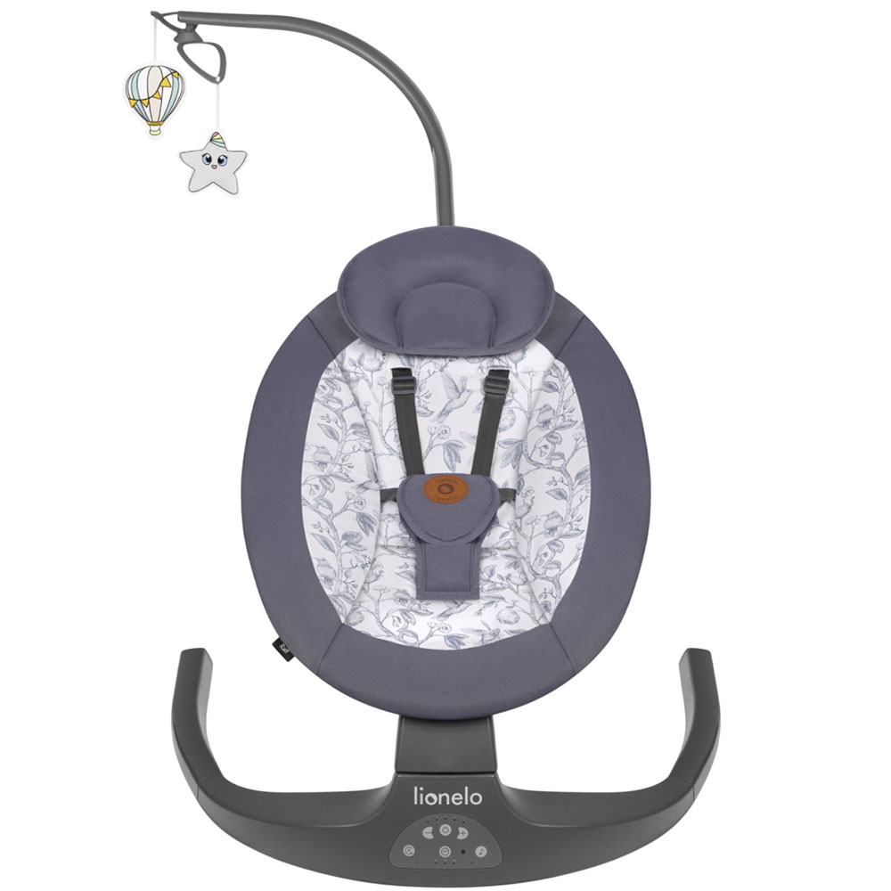 Крісло-гойдалка LIONELO Lionelo RALF GREY WHITE Вік від народження
