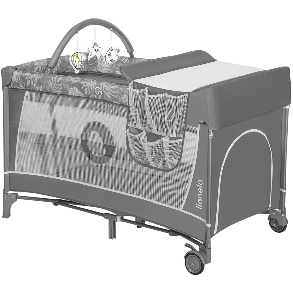 Кроватка-манеж LIONELO FLOWER GREY STONE Материал ткань