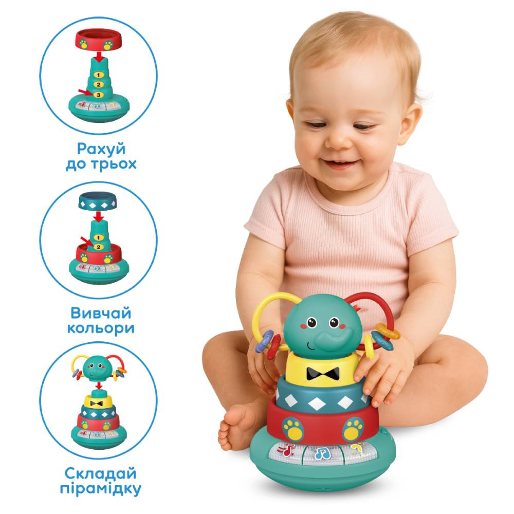 Інтерактивна іграшка KIDDI SMART Слоненя Грайко укр (1305-UK) Вид тварини слони