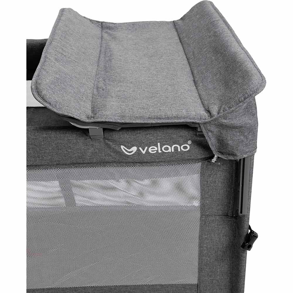 Ліжечко-манеж VELANO Tino Dark Grey (46160) Матеріал пластик