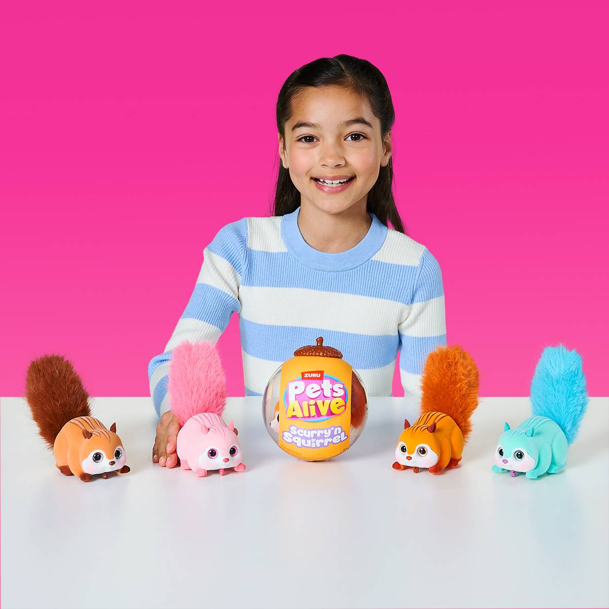 Зовнішній вигляд Інтерактивна іграшка PETS & ROBO ALIVE S1 Білочка Pink (9565A)