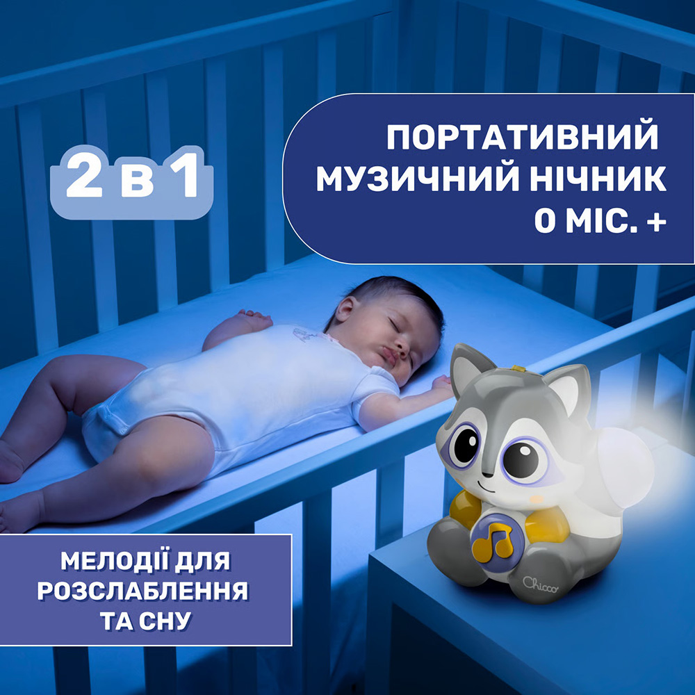 Музична підвіска CHICCO Єнот Клауді 2 в 1 (10065.00) Для кого універсально