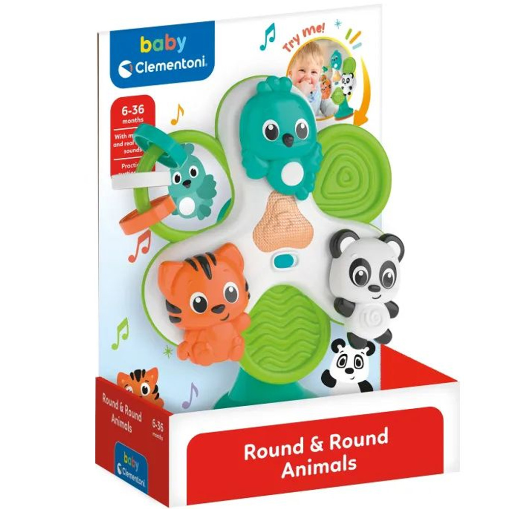 Погремушка CLEMENTONI Round & Round Animals (17915) Возраст от 3 месяцев