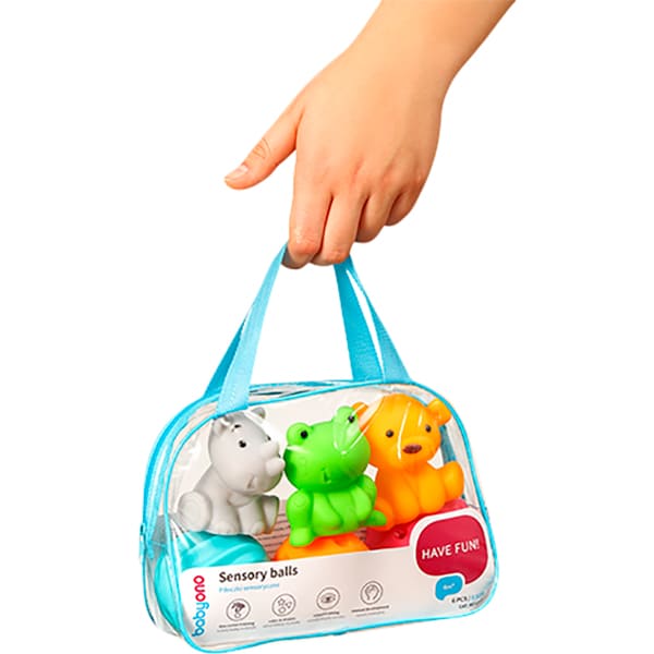 Игровой набор BABYONO Сенсорные мячики 6 шт (1530) Возраст от 6 месяцев