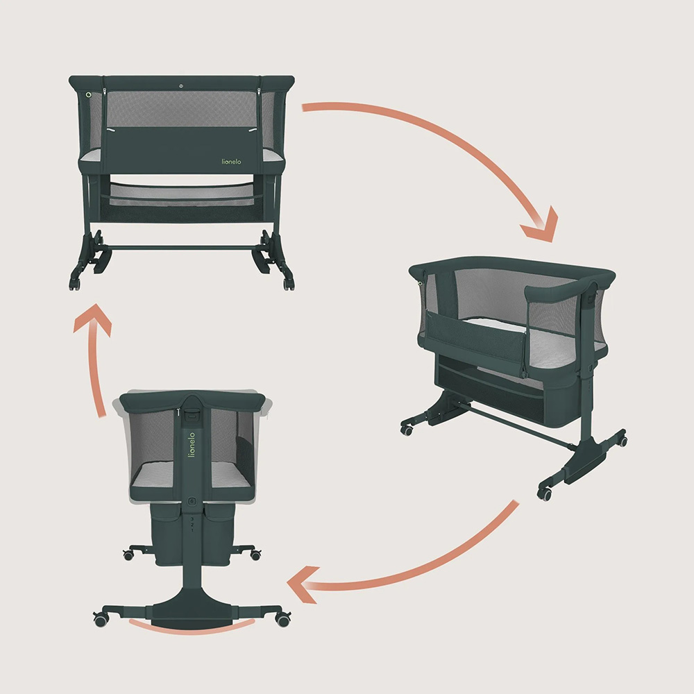В Украине Детская кроватка LIONELO Jodie Green Graphite