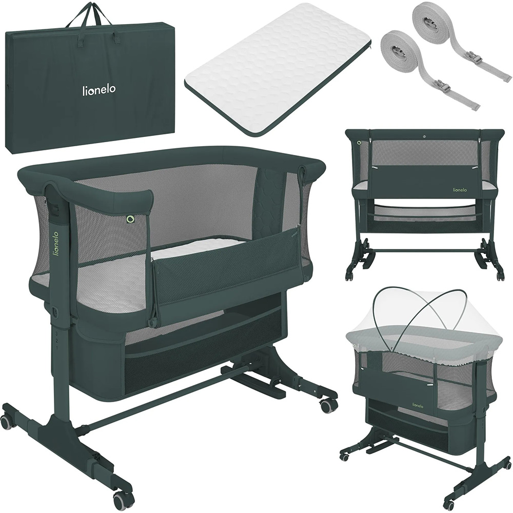 Заказать Детская кроватка LIONELO Jodie Green Graphite