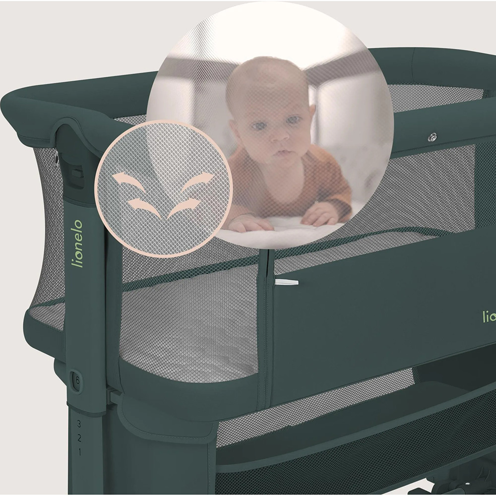 Изображение Детская кроватка LIONELO Jodie Green Graphite