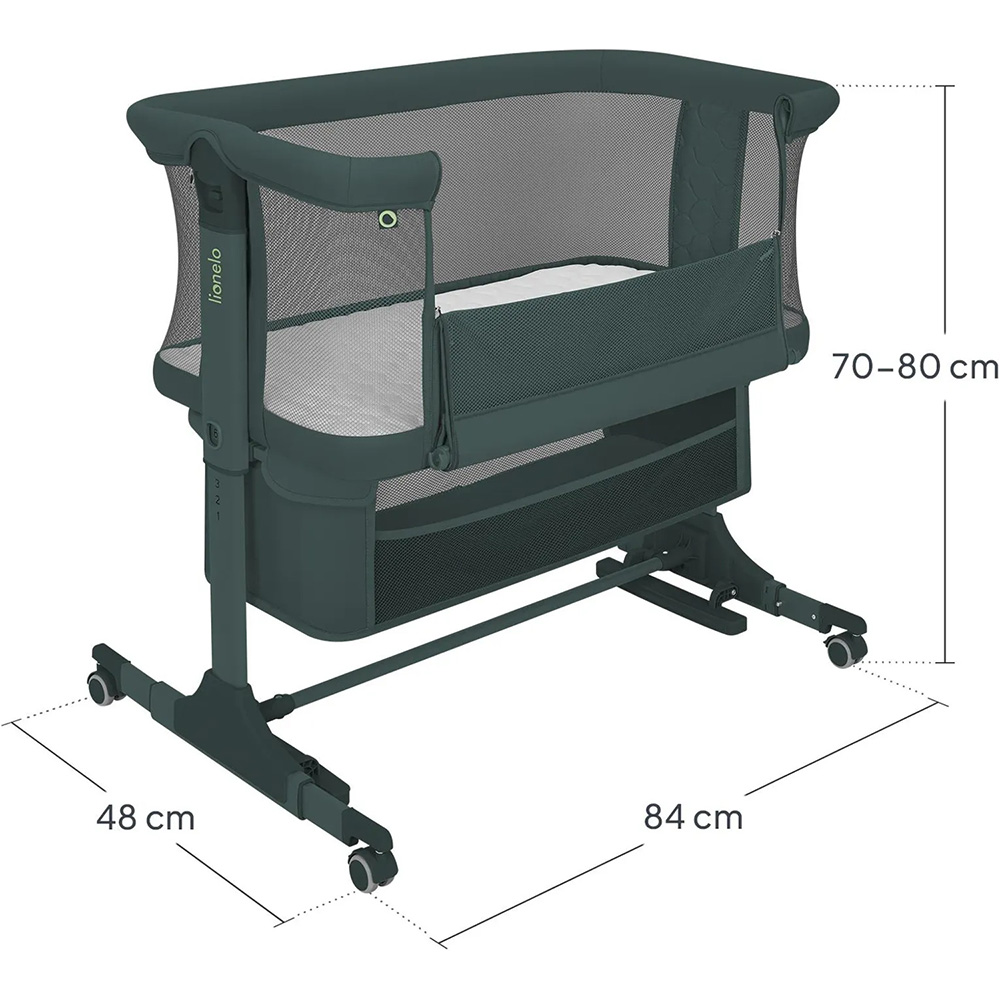 Фото Детская кроватка LIONELO Jodie Green Graphite