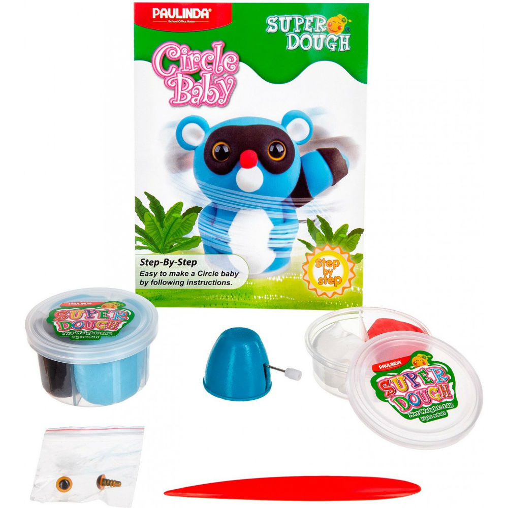 Маса для ліплення Paulinda Super Dough Circle Baby Єнот (PL-081177-2)