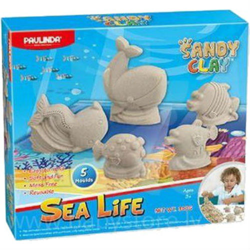 

Песок для творчества Paulinda Sandy clay Морская жизнь 5 единиц 300 г (PL-140016), Песок для тв. Sandy clay Морская жизнь 300г 5 ед