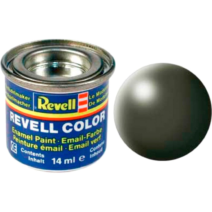 

Краска REVELL № 361 Оливково-зеленая шелково-матовая 14 мл (RVL-32361), Краска № 361. Оливково-зеленая шелк.-мат.14 мл.