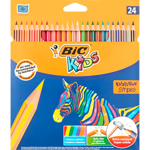 Набір кольорових олівців BIC Evolution Stripes 24 шт (3086123499133)