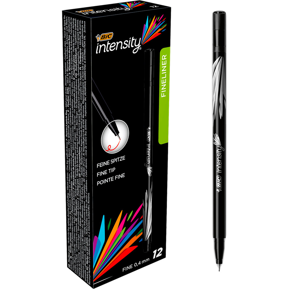

Набор ручек BIC Intensity Fine 12 шт (3086123449206), ФЛОМАСТЕР ІНТЕНСІТІ ЧОР УП12