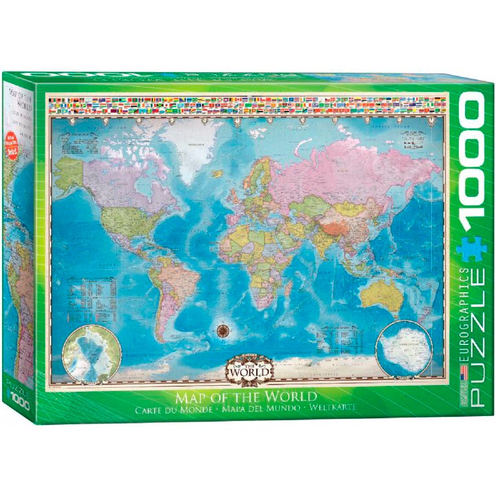 

Пазл EUROGRAPHICS Карта Мира 1000 элементов (6000-0557), Пазл Мапа світу, 1000 ел.