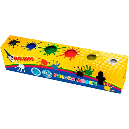 

Пальчиковые краски MALINOS Fingerfarben 6 цветов (MA-300012), Пальчикові фарби Malinos Fingerfarben (6 кольорів)