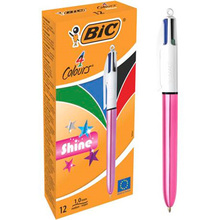 Набор ручек BIC 4 Colours Shine Pink 1 мм 12 шт (3086123502918)