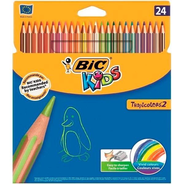 

Карандаши цветные BIC Tropicolor 24 цвета (3270220022510), ОЛІВЦІ ТРОПІКОЛОРC2 УП24