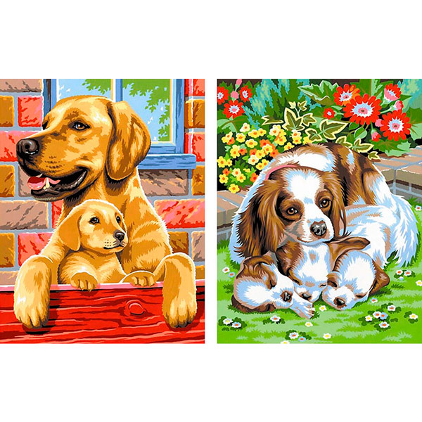 Картина за номерами Sequin Art Painting by numbers Junior-Pairs Dogs 23x30 см (SA0214)