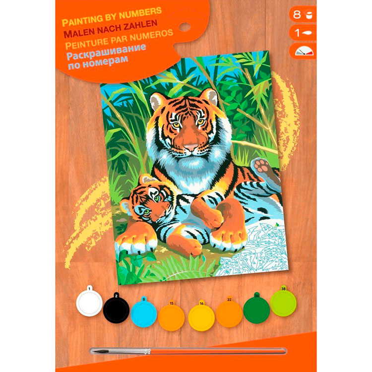 Фото 1 Набор для творчества Sequin Art PAINTING BY NUMBERS JUNIOR Tigers (SA0029)