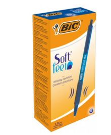 Набір кулькових ручок BIC Soft Feel Clic Grip Синій 1 мм 12 шт (70330914346)