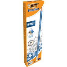 Набір олівців чорнографітних тригранних BIC Evolution Triangle HB з ластиком 12 шт (3086123538375)