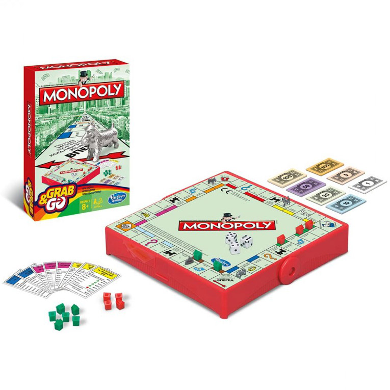

Настольная игра HASBRO MONOPOLY Grab&Go (B1002121), MONOPOLY Настільна гра "Монополія Схопив і