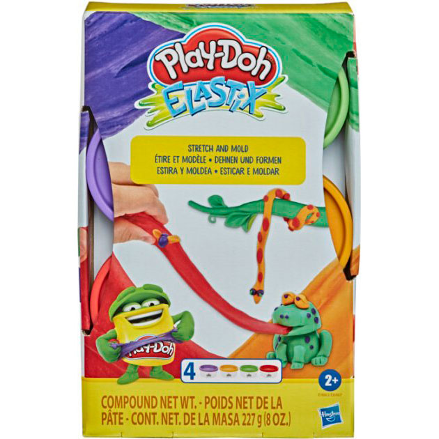 

Пластилин Hasbro Play-Doh Elastix 4 цвета (E6967_E9863), PLAY-DOH ЕЛАСТИЧНИЙ пластилін БАЗОВИЙ, 4б.