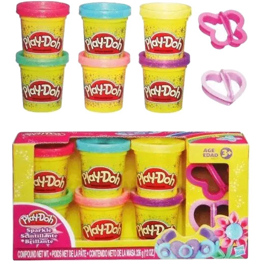 

Набор для лепки HASBRO PLAY-DOH Блестящая коллекция (A5417EU4/EU6), PLAY-DOH Набір Блискуча колекція 336 г