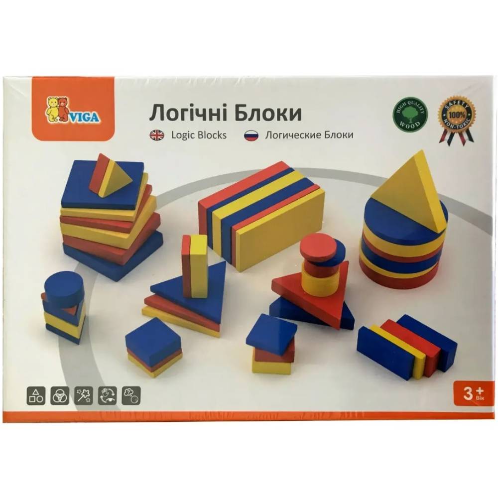 Набір для навчання Viga Toys Логічні блоки Дьєнеша (56164U) Вік від 3 років