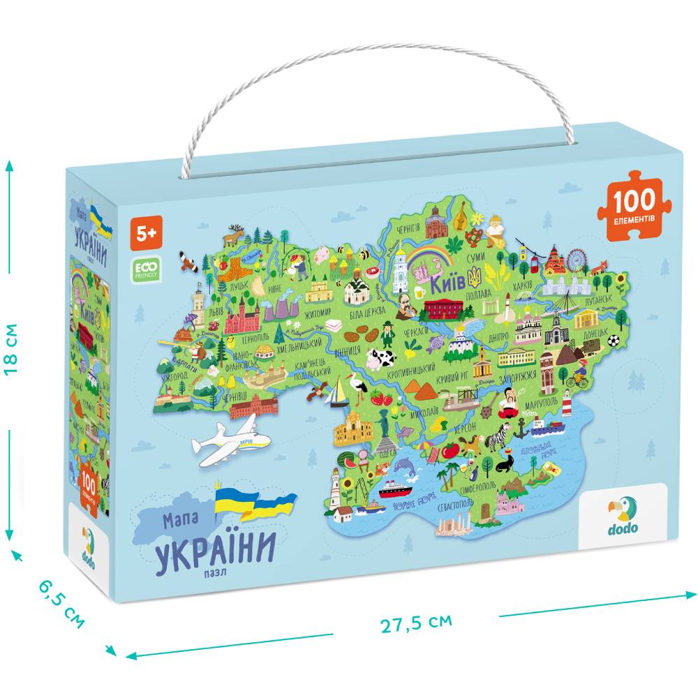 Пазл DODO Карта Украины (300267) Предмет изучения естествознание 