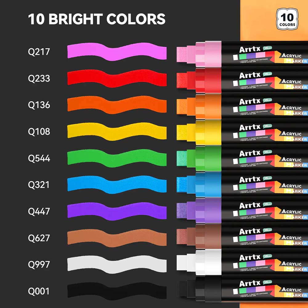 Акриловые маркеры ARRTX AACM-0515 10 цветов (LC303656) Рисование рисование маркерами